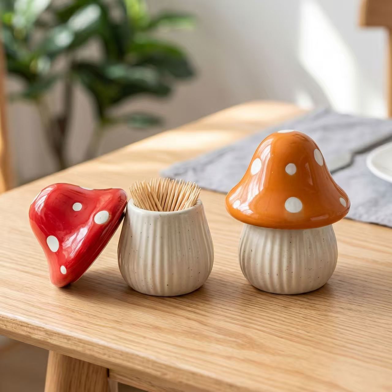 Commercial Kitchen Organization - Cartoon Mushroom Ceramic Storage Jars Home