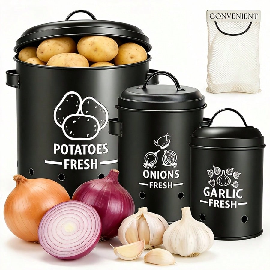 Commercial Kitchen Organization - Potato Onion Garlic Storage Bin Set