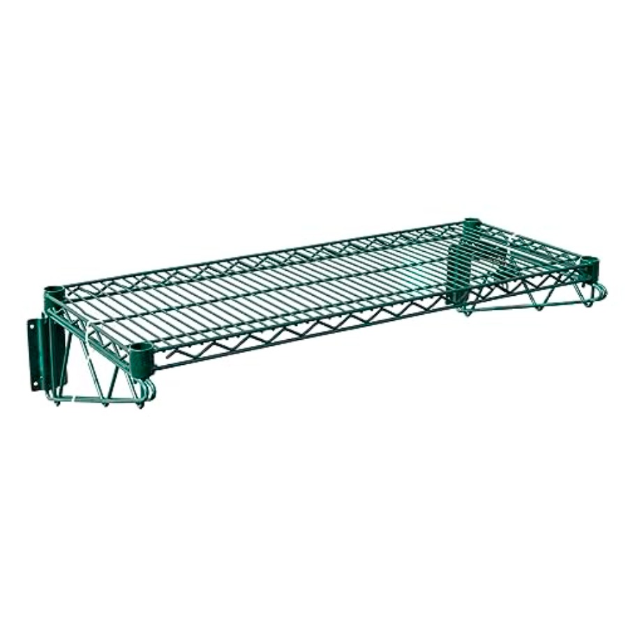 Commercial Kitchen Wall - 48x14 Epoxy-Coated Green Wire Wall Shelf