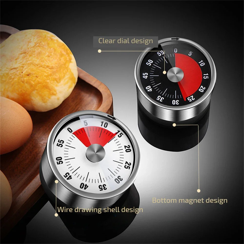 Commercial Kitchen Timer - New Stainless Steel Visual Timer Mechanical