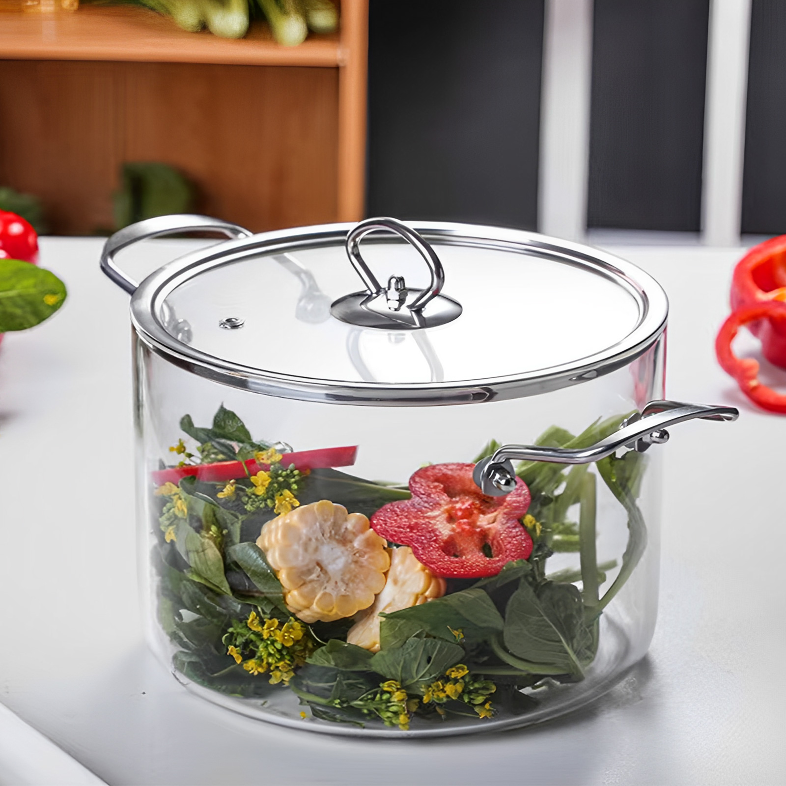 Soup Kettle Warmer - 2.5L/3.5L Glass Cooking Pot with Cover