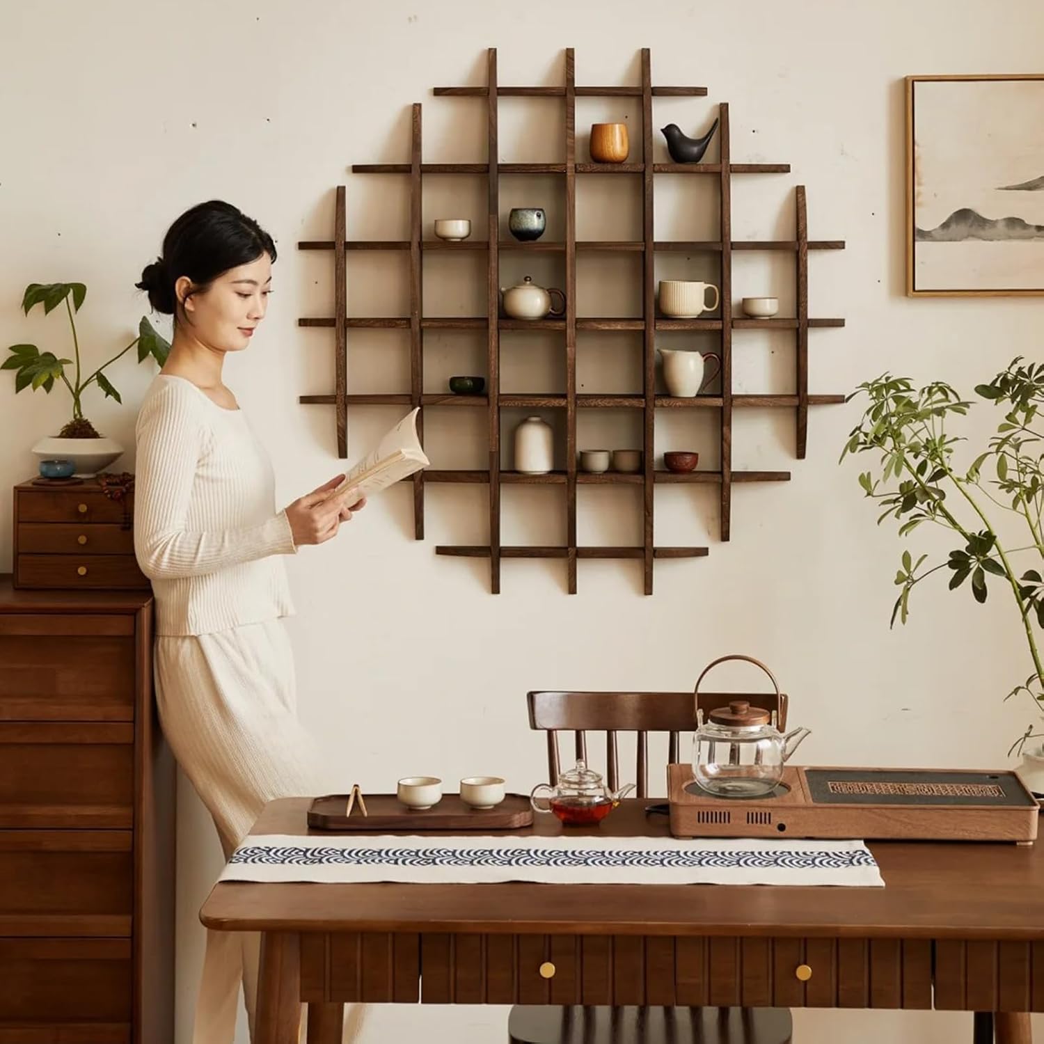 Solid Wood Chinese Tea Cup Hol - đánh giá và giá Commercial Kitchen Wall