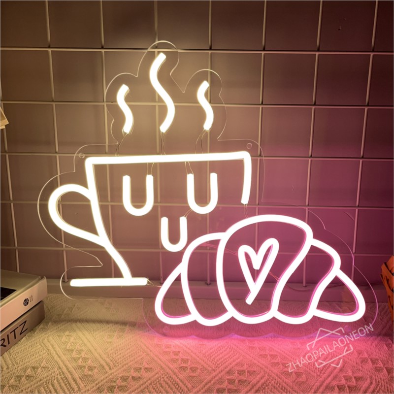 Coffee Bread Neon Sign Croissa - đánh giá và giá Commercial Kitchen Light