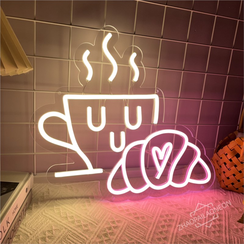 Coffee Bread Neon Sign Croissa - đánh giá và giá Commercial Kitchen Light