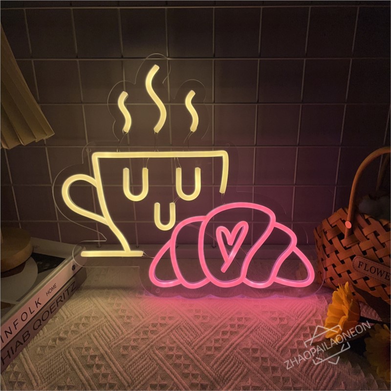 Coffee Bread Neon Sign Croissa - đánh giá và giá Commercial Kitchen Light