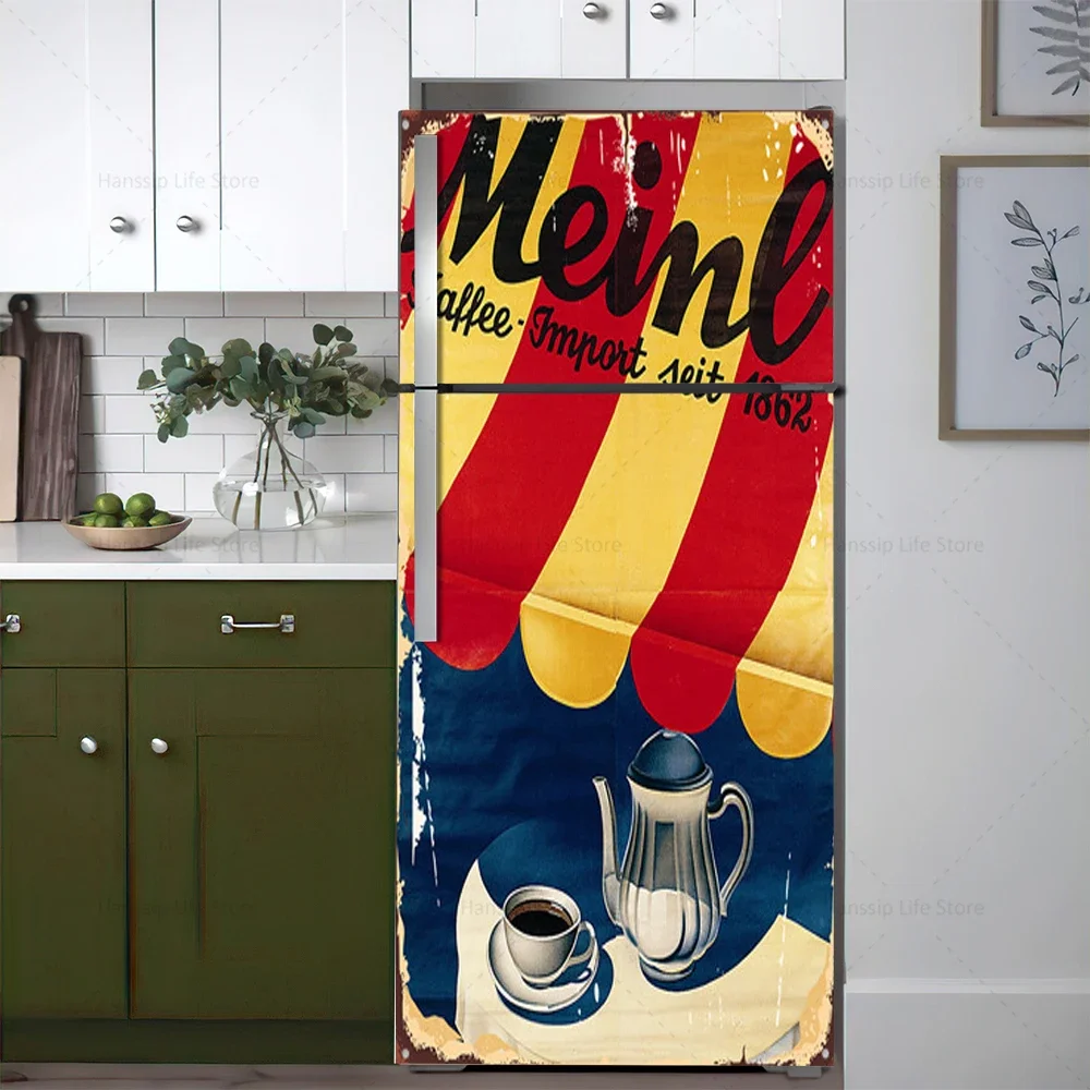 Retro Coffee Background Fridge - đánh giá và giá Commercial Kitchen Wall