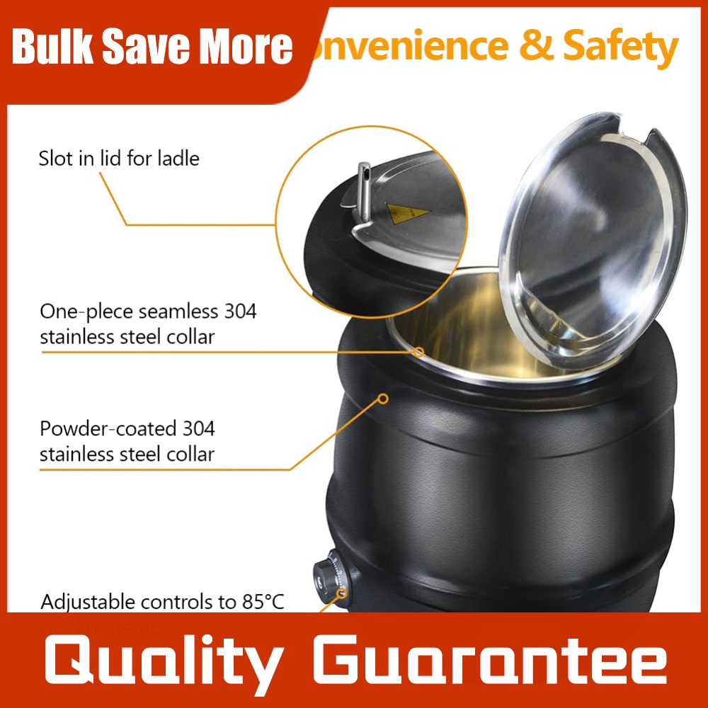 10L Soup Kettle with Lid Hinge - đánh giá và giá Soup Kettle Warmer