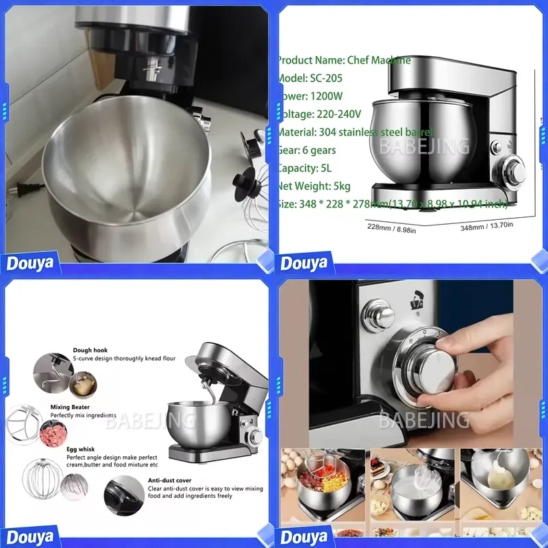 BABEJING Small Three-In-One Po - đánh giá và giá Commercial Kitchen Mixers Dough Mixer