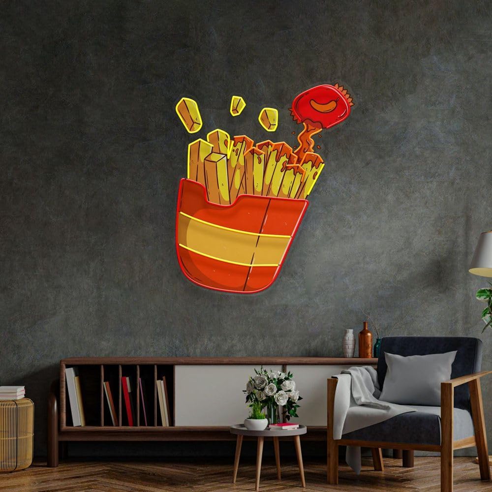 Custom French Fries Neon Sign  - đánh giá và giá Commercial Kitchen Light