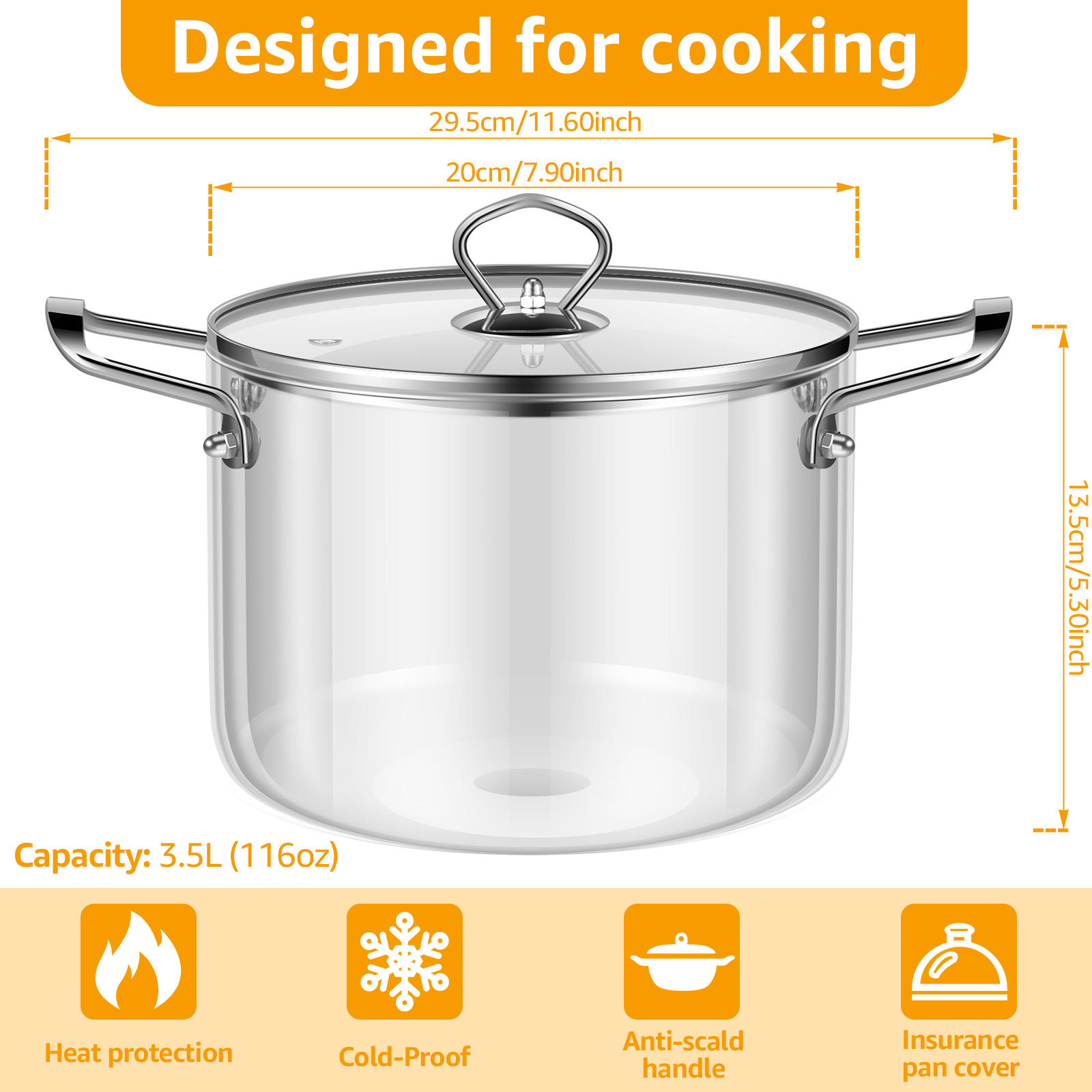 2.5L/3.5L Glass Cooking Pot wi - đánh giá và giá Soup Kettle Warmer