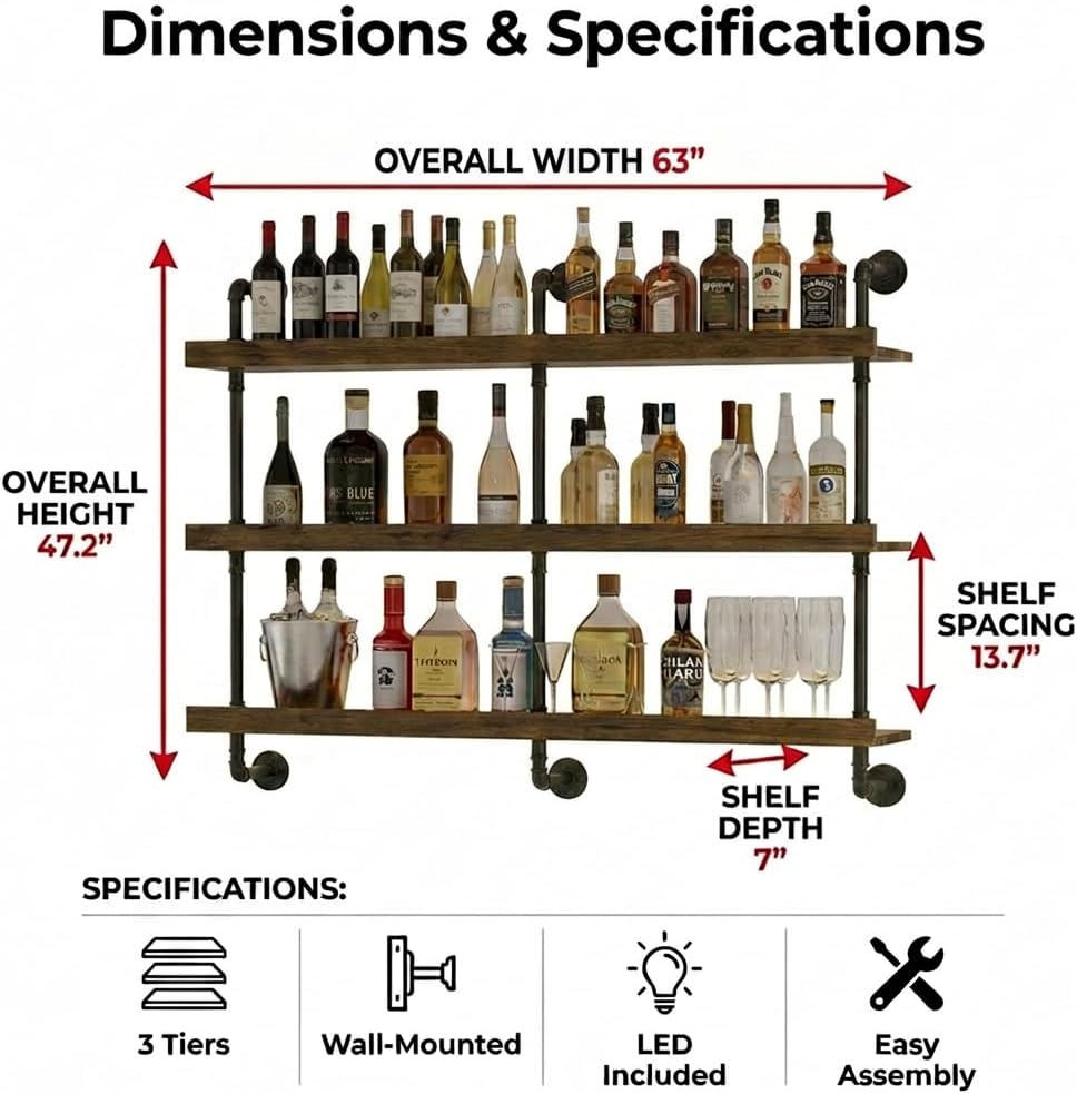 Wall Mounted Wine Rack With LE - đánh giá và giá Commercial Kitchen Organization
