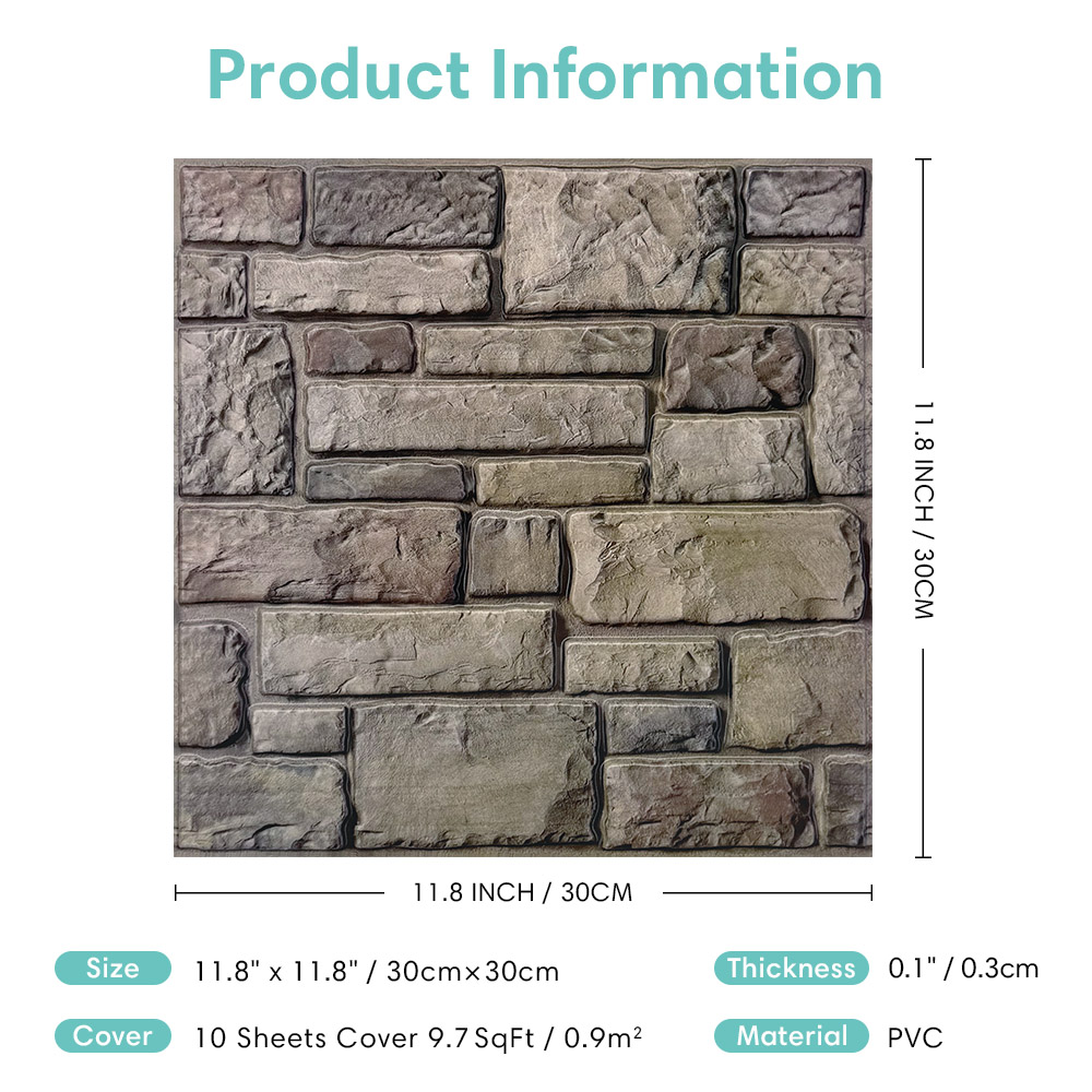 10pcs 3D Faux Stone Peel and S - đánh giá và giá Commercial Kitchen Wall