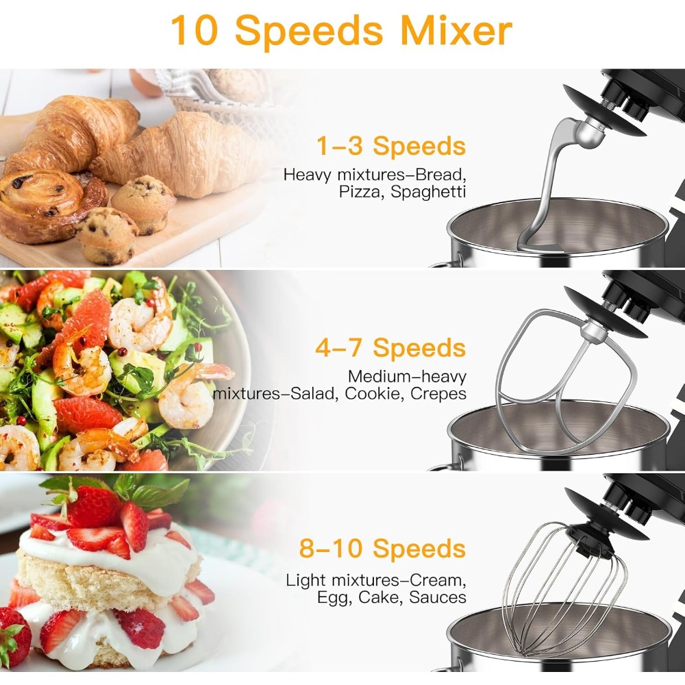 Garvee 110-120V, 60hz 6.7L Sta - đánh giá và giá Commercial Kitchen Mixers Dough Mixer