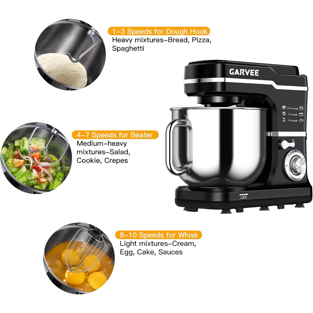 Garvee 110-120V, 60hz 6.7L Sta - đánh giá và giá Commercial Kitchen Mixers Dough Mixer